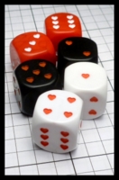 Dice : Dice - 6D - Group with Heart Shaped Pips - Gift from CC Oct 2016